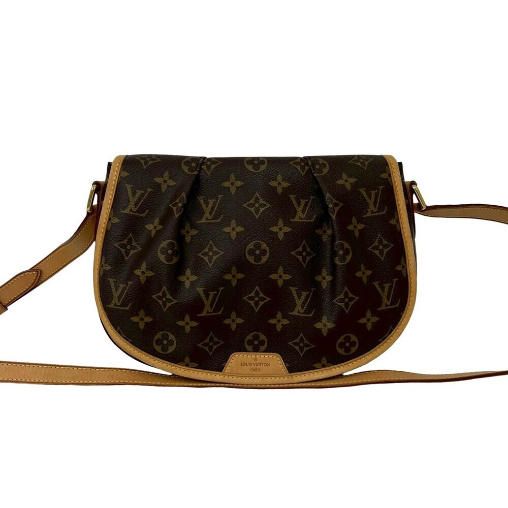 LOUIS VUITTON Brown Monogram Leather Pochette Shoulder Bag